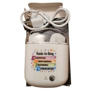 Think Positive Wireless Earbuds Case with Charging Cable Inspirational Gift